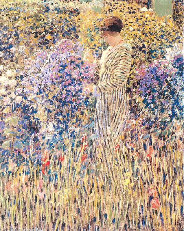 Frieseke, Frederick Carl Lady in a Garden china oil painting image